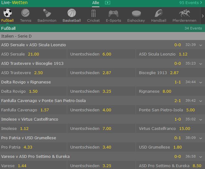 Bet365 Live Wetten