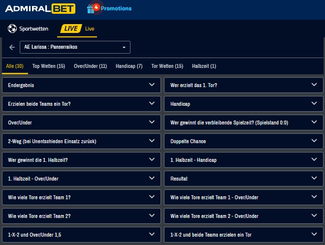 AdmiralBet Live-Wetten AdmiralBet Live