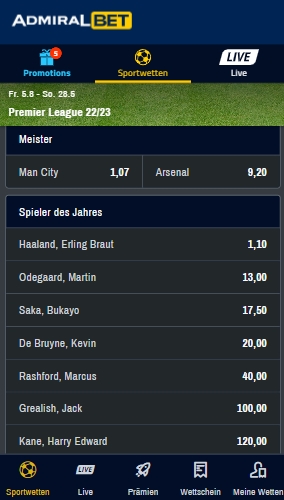 AdmiralBet Sportwetten AdmiralBet Wetten
