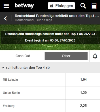Betway Fußballwetten Betway Bundesliga