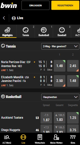 Bwin Sportwetten Bwin Live-Wetten