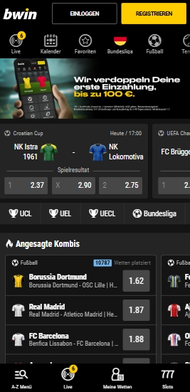 Bwin Mobile-Wetten Bwin App