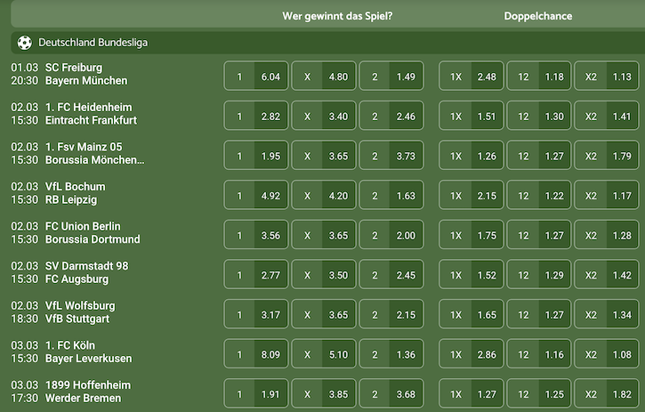 Bundesliga Wetten bei Crazybuzzer