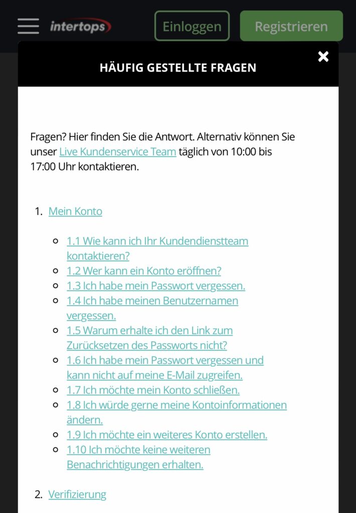 Intertops Erfahrungen