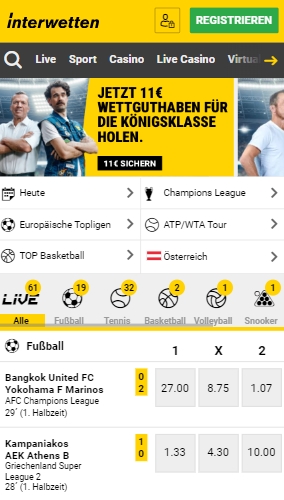 Interwetten Mobile-Wetten Interwetten Mobile