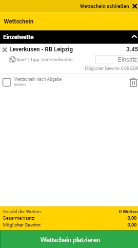 Interwetten Wettquoten Interwetten Wette platzieren