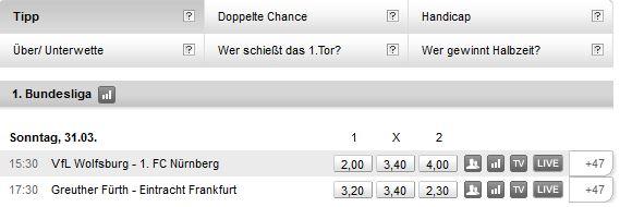Tipico Wettangebot Ausschnitt aus dem Tipico Wettangebot