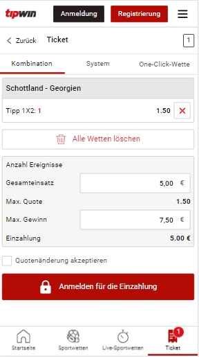 Tipwin Wettschein Tipwin Wetten