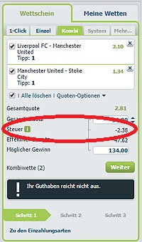Wettsteuer bei bet-at-home