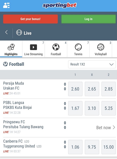 Sportingbet Live Wetten