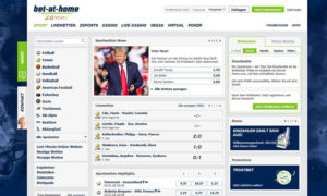 Bet-at-home Wetten – Website Design und Navigation