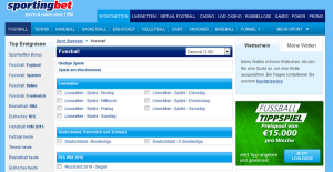Sportingbet Wetten – Website Design und Navigation
